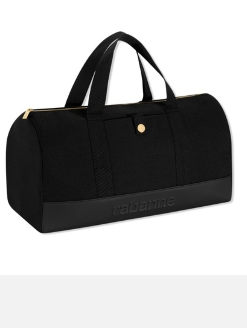 Paco Rabanne Black Canvas Duffel with Gold Hardware